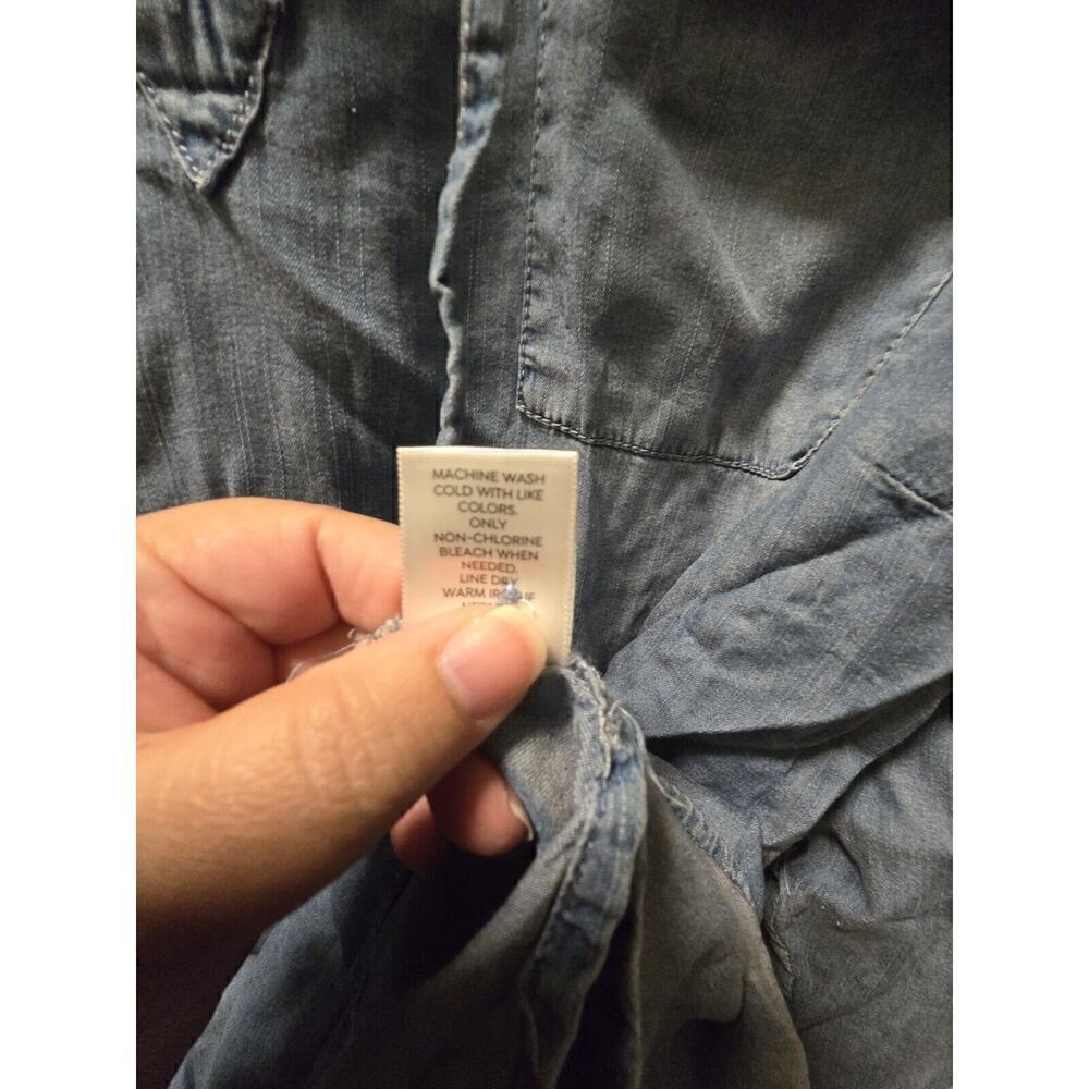 Westport Boho Chambray Blouse Blue Size 3x - Picture 5 of 6